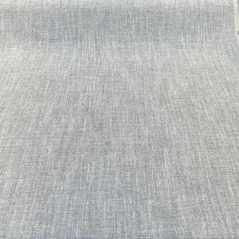 Libeco Belgian Linen Melange Gris Light Blue Upholstery Fabric - Gris Light Blue, 54" Width (1 Yard)