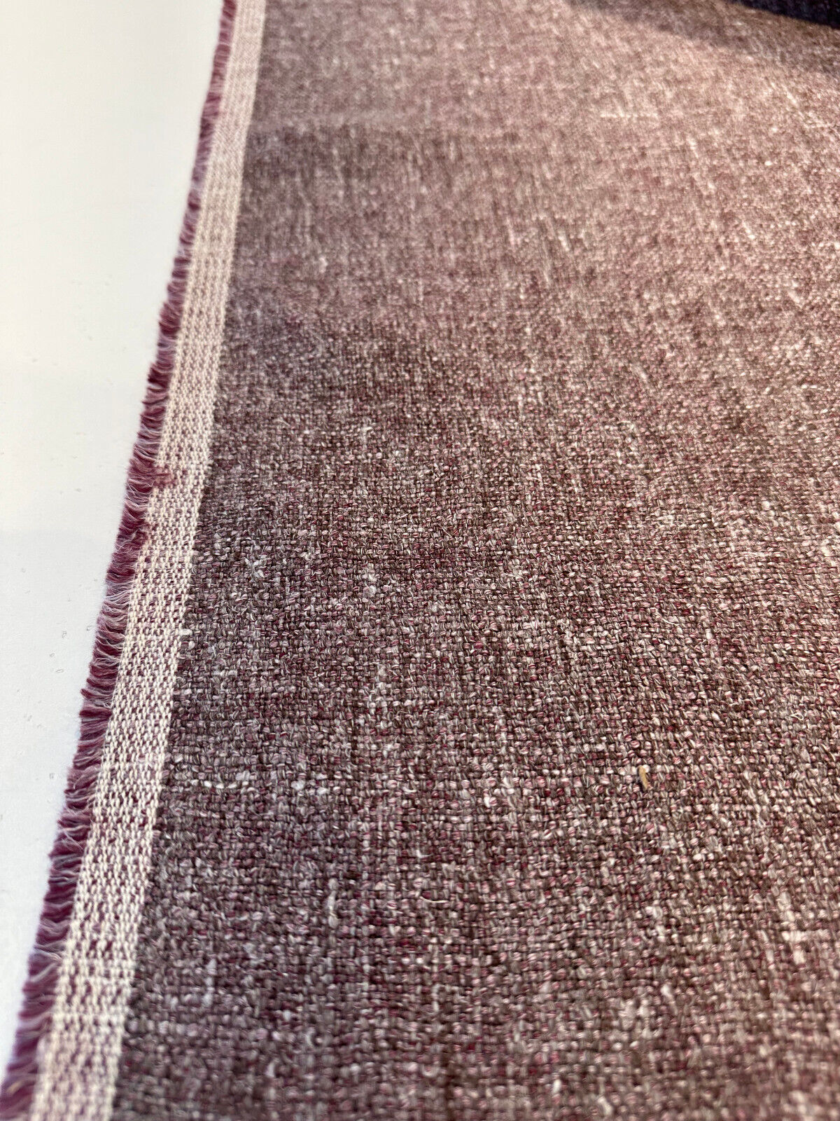 Libeco Belgian Linen Melange Mulberry Linen Fabric - Mulberry Purple, 54" Width, No Repeat, Railroaded (1 Yard)