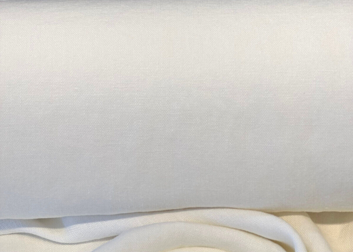 P Kaufmann Don Giovanni Linen Fabric - White Snow, 54" Width (1 Yard)