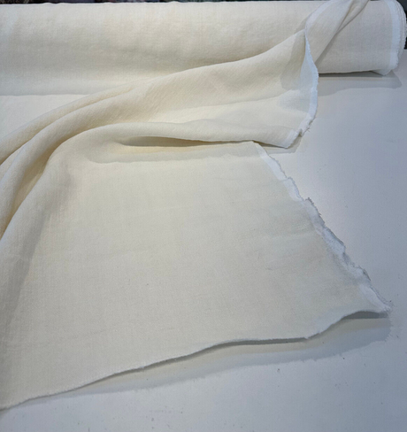 Stonewash Hemp Hemp Fabric - Oyster Beige, Belgian Drapery Upholstery, 54" Width (1 Yard)