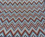 Fischer Sunbrella Jewel Chevron Solution Dyed Acrylic Fabric - Deep Maroon, Sky Blue, Teal, Ivory/Beige, Brown Chevron, 54" Width (1 Yard)
