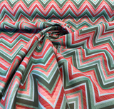 Fischer Sunbrella Emerald Chevron Solution Dyed Acrylic Fabric - Emerald Chevron, 54" Width (1 Yard)