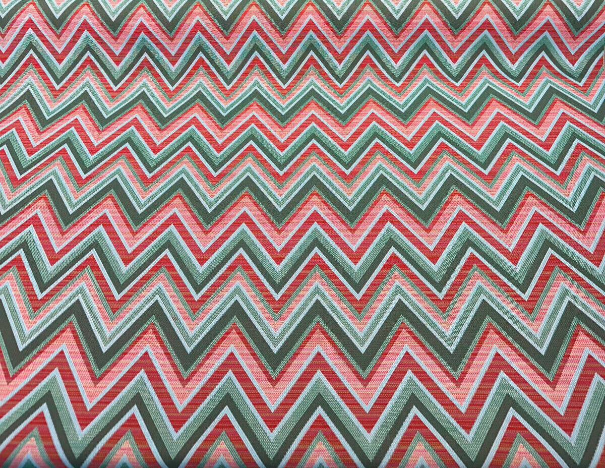 Fischer Sunbrella Emerald Chevron Solution Dyed Acrylic Fabric - Emerald Chevron, 54" Width (1 Yard)