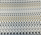 Divide Mocha Acrylic Fabric - Ivory, Gray Charcoal, Toast Brown Small-Scale Ikat, 54" Width (1 Yard)