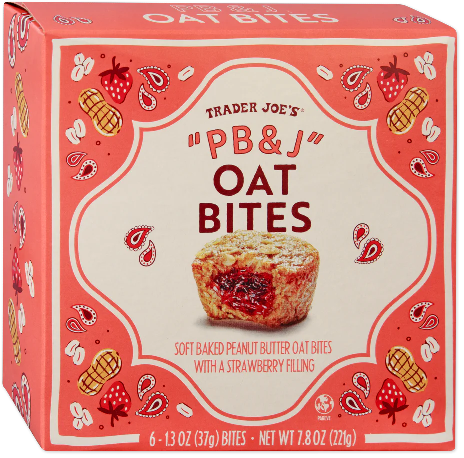 PB&J Oat Bites – Whole Grain Rolled Oats with Strawberry Filling, 5g Fat, 2g Protein