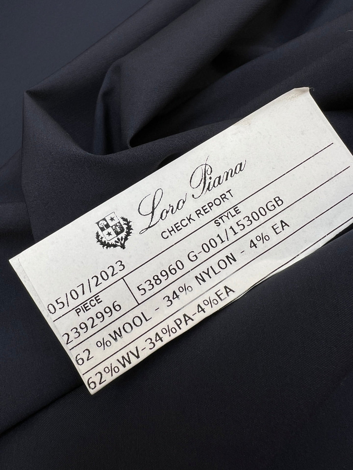 Blue Wool Nylon Elastane Woven