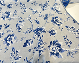 Sunbrella Ariana Floral Sunbrella Acrylic Fabric - Delft Blue Floral, 54" Width (1 Yard)