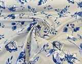 Sunbrella Ariana Floral Sunbrella Acrylic Fabric - Delft Blue Floral, 54" Width (1 Yard)