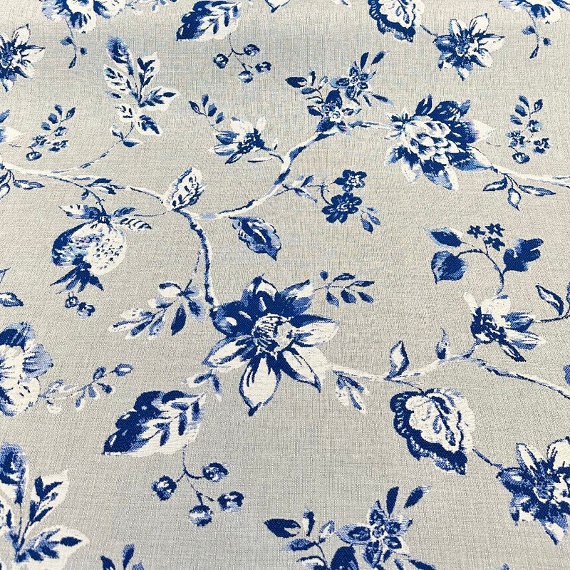 Sunbrella Ariana Floral Sunbrella Acrylic Fabric - Delft Blue Floral, 54" Width (1 Yard)