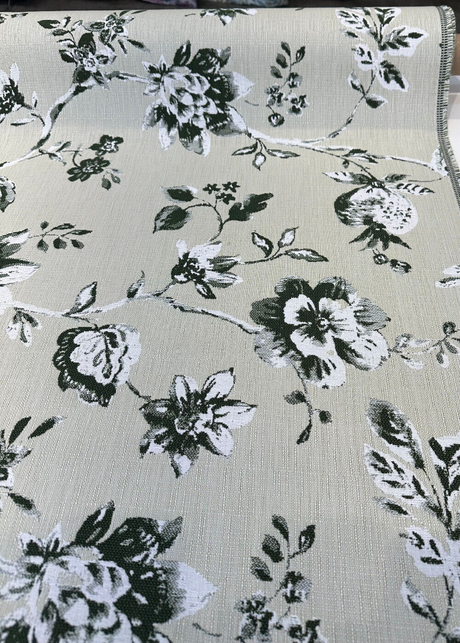 Sunbrella Ariana Floral Green Upholstery Indoor Outdoor Fabric - Green Floral Pattern, 54" Width (1 Yard)