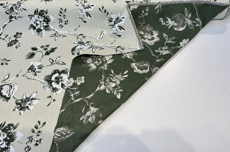 Sunbrella Ariana Floral Green Upholstery Indoor Outdoor Fabric - Green Floral Pattern, 54" Width (1 Yard)