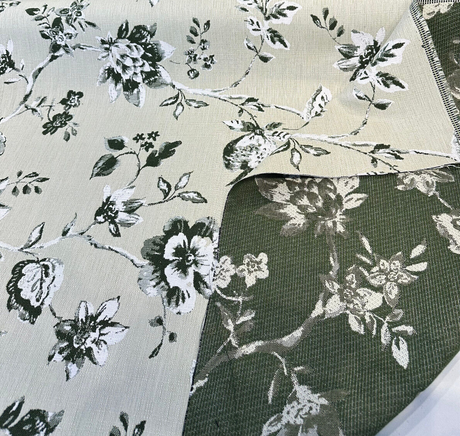 Sunbrella Ariana Floral Green Upholstery Indoor Outdoor Fabric - Green Floral Pattern, 54" Width (1 Yard)