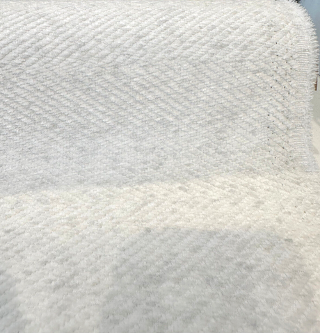 Sunbelievable Performance Chenille Cove Canvas Acrylic Polyester Fabric - Canvas White Off White Hints Of Gray, 59" Width (1 Yard)