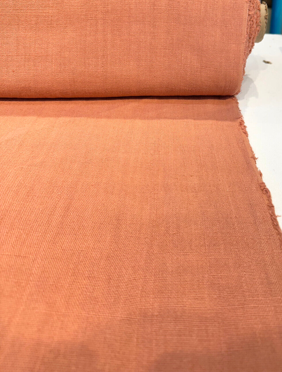Don Giovanni Linen Fabric - Sunset Peach, 54" Width (1 Yard)