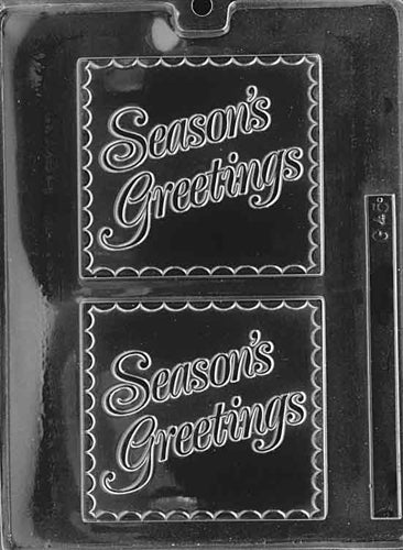 Seasons Greetings Card Chocolate Mold - LPG045