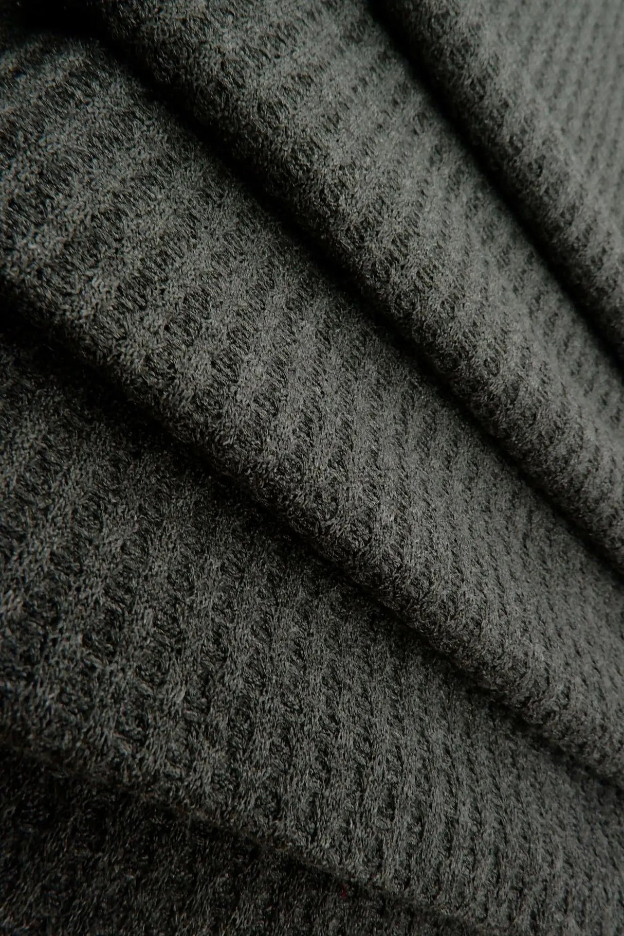 1 Yard Waffle Solid Knit Fabric, 58/60? Wide Polyester Rayon Spandex Blend