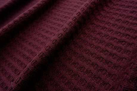 Waffle Solid Knit Fabric 1 Yard Soft Stretch Textured Material 58/60" Wide