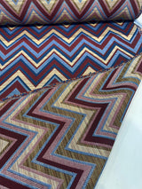 Fischer Sunbrella Redwood Solution Dyed Acrylic Fabric - Chevron, Burgundy/Deep Red, Gold/Tan, Navy Blue, Light Blue, 54" Width (1 Yard)