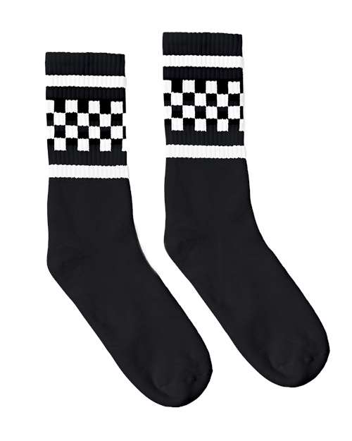 USA-Made Checkered Crew Socks