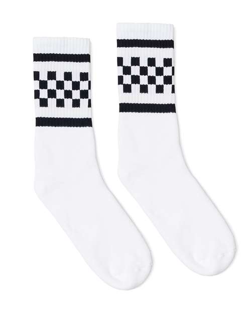 USA-Made Checkered Crew Socks