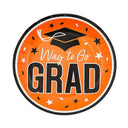 Platos para postre dorados "Way to Go Grad" de papel de 7.25 pulgadas, 25 unidades, suministros para fiesta de graduación.