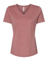 BELLA + CANVAS® Women's Relaxed Heather CVC V-Neck Short Sleeve Tee - 6405CVC