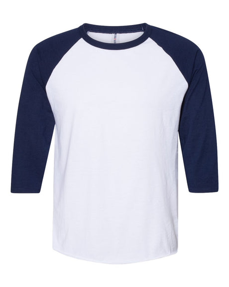 JERZEES® Three-Quarter Sleeve Raglan Baseball Ringspun Crewneck T-Shirt