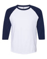 JERZEES® Three-Quarter Sleeve Raglan Baseball Ringspun Crewneck T-Shirt