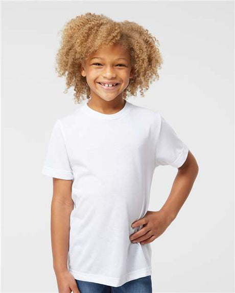 Youth Polyester Short Sleeve Crewneck Sublimation Tee