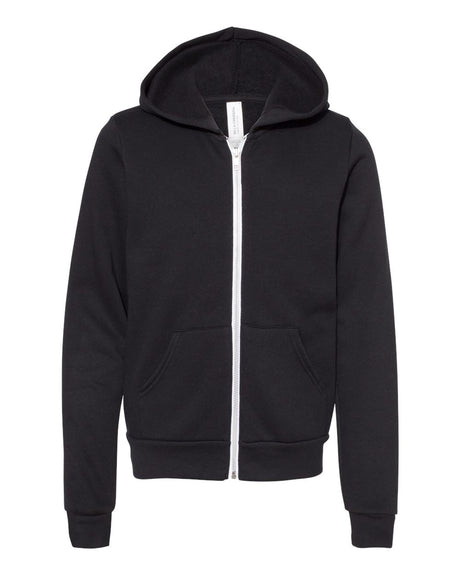BELLA + CANVAS® Youth Sponge Fleece Full-Zip Hoodie - 3739Y