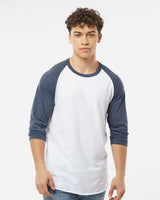 TULTEX® Fine Jersey Raglan Crewneck Three-Quarter Sleeve Tee