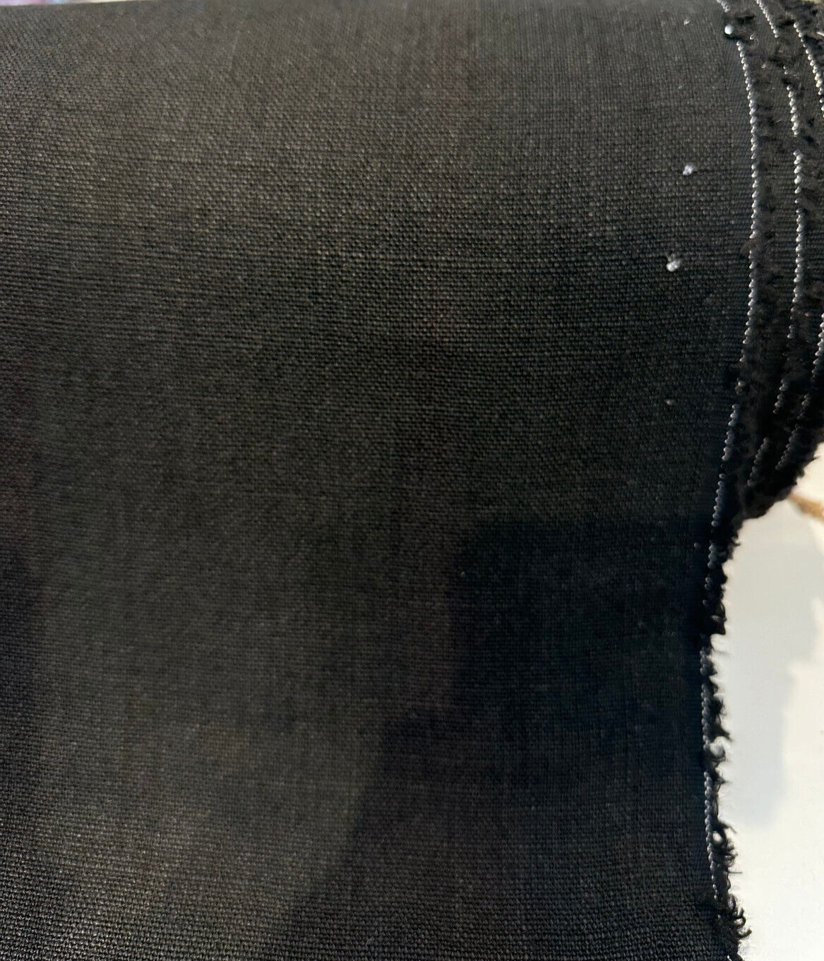 P Kaufmann Don Giovanni Linen Fabric - Black Graphite, 54" Width (By The Yard)