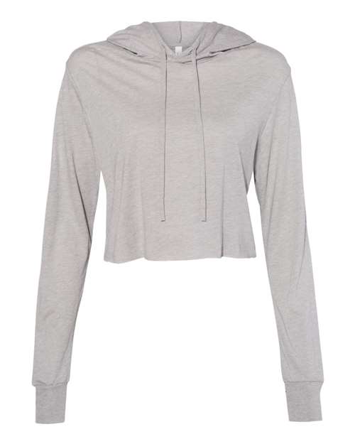 Women's Triblend Crop Long Sleeve Hoodie Tee