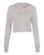 Women's Triblend Crop Long Sleeve Hoodie Tee