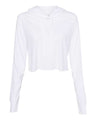Women's Triblend Crop Long Sleeve Hoodie Tee
