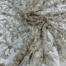 1 Yard Beaded Lace Fabric Embroidered 100 Percent Polyester Net Mesh 53 inch Width