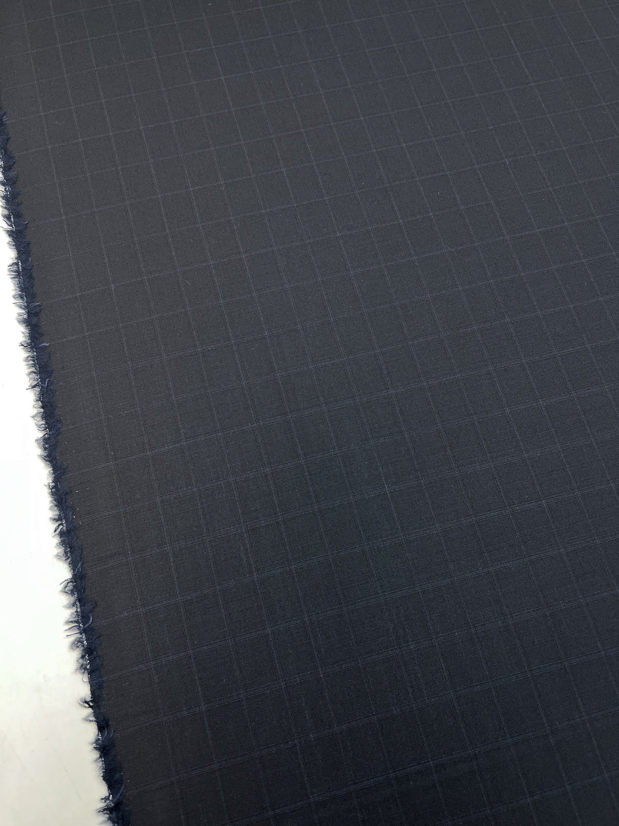 Wool Checked Blue Fabric