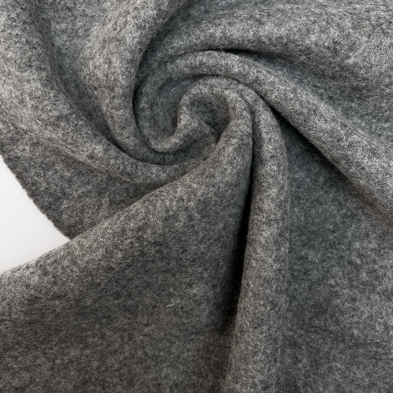 Wool Knitted Melange Gray Fabric