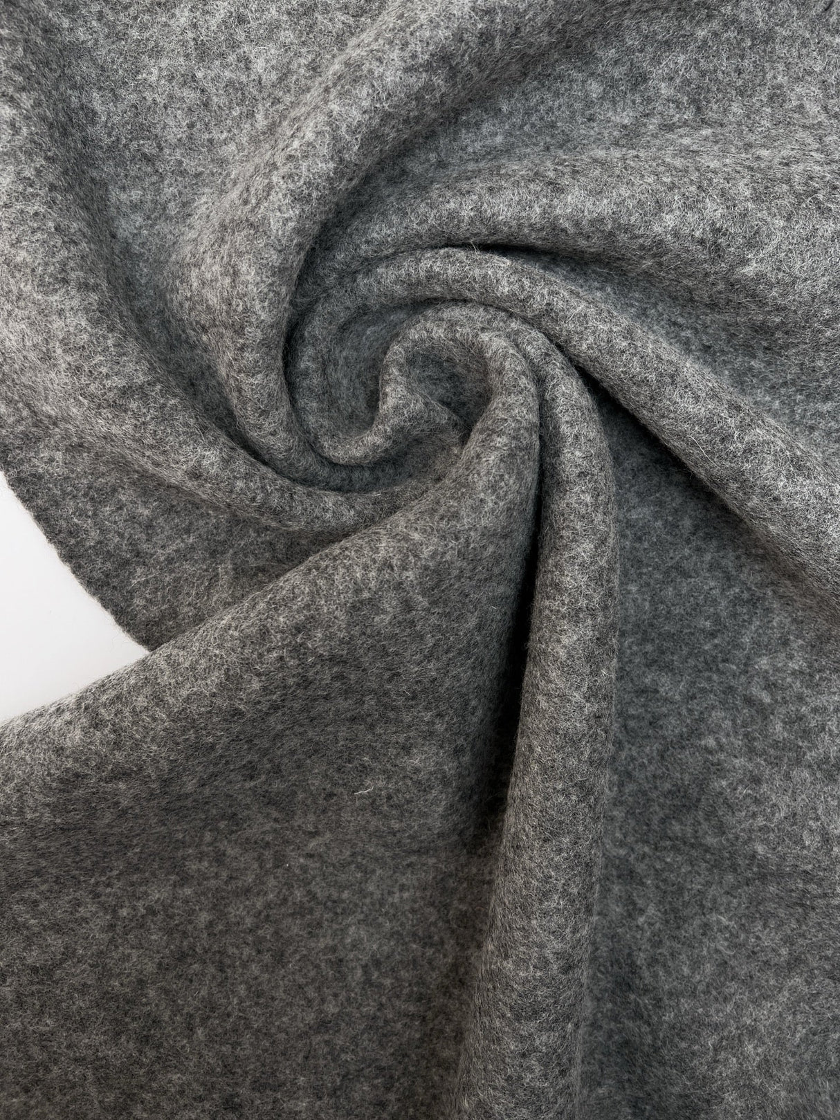 Wool Knitted Melange Gray Fabric