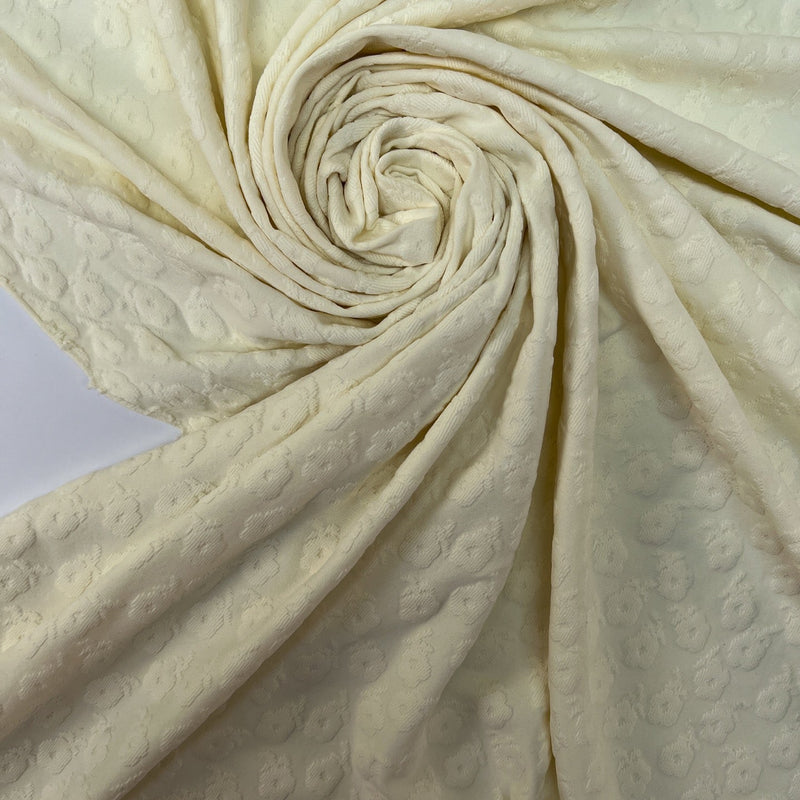 Polyamide Elastane Floral Knit White Yellow