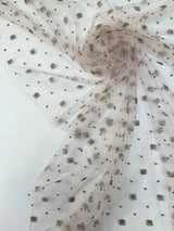 Lace Embroidered Golden Pink