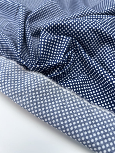 Cotton Poplin Blue Polka Dot