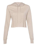 Women's Triblend Crop Long Sleeve Hoodie Tee