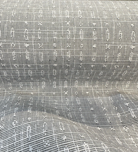 Sunbrella Embrace Pewter Upholstery Fabric - Pewter Geometric Pattern, 54" Width (1 Yard)