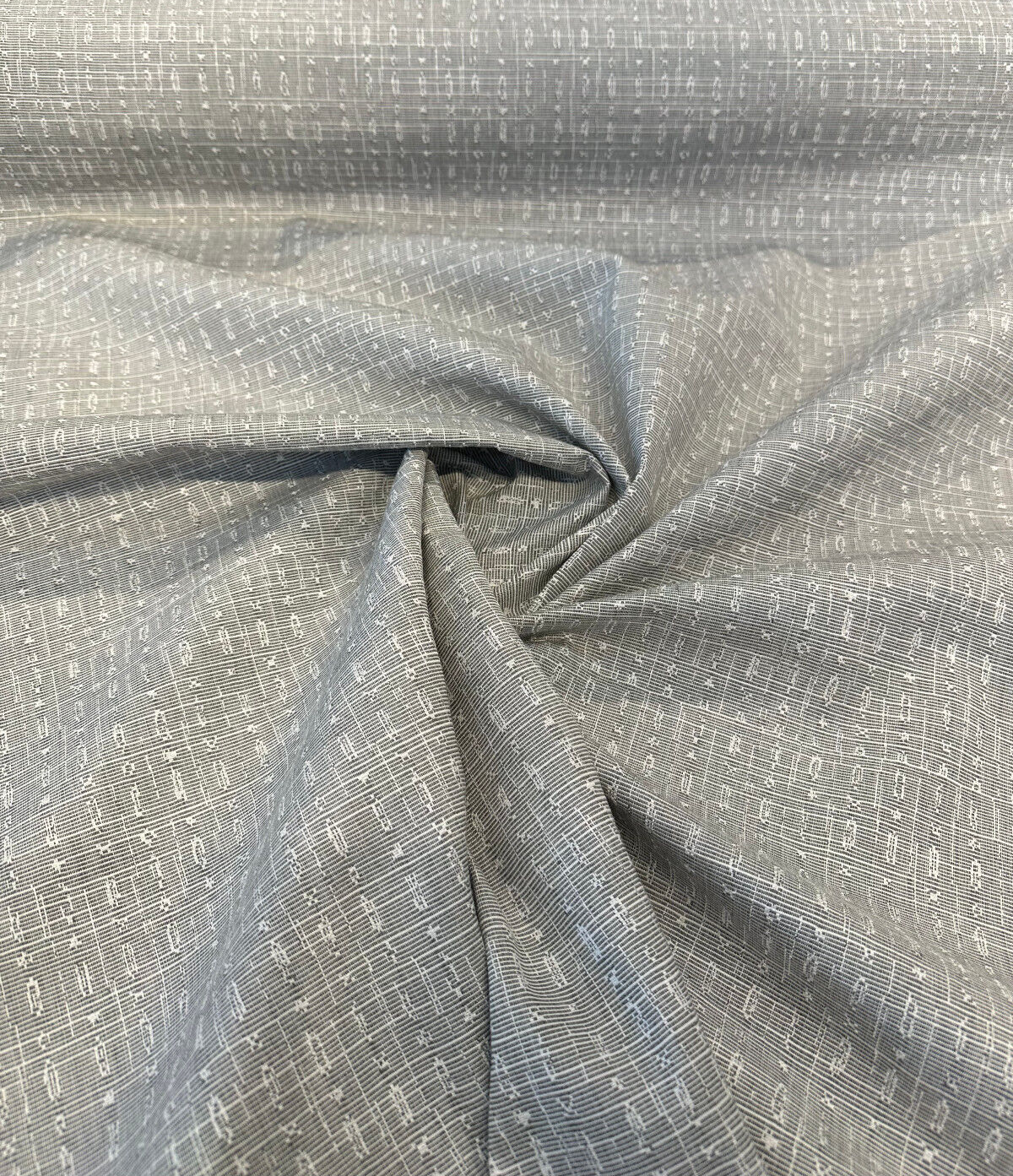 Sunbrella Embrace Pewter Upholstery Fabric - Pewter Geometric Pattern, 54" Width (1 Yard)