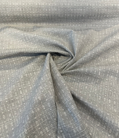 Sunbrella Embrace Pewter Upholstery Fabric - Pewter Geometric Pattern, 54" Width (1 Yard)