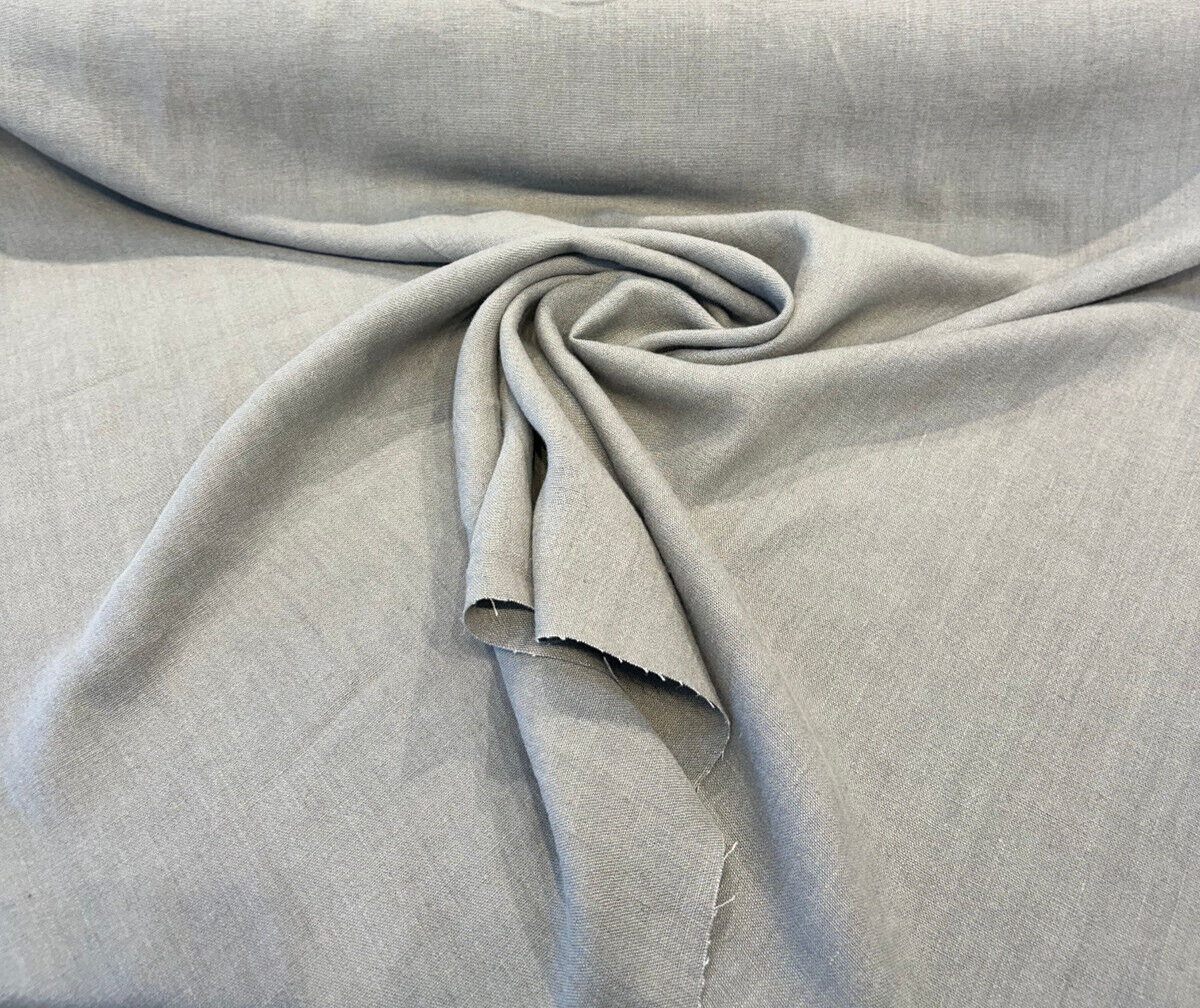 Don Giovanni Linen Fabric - Gray Gunmetal, 54" Width (1 Yard)