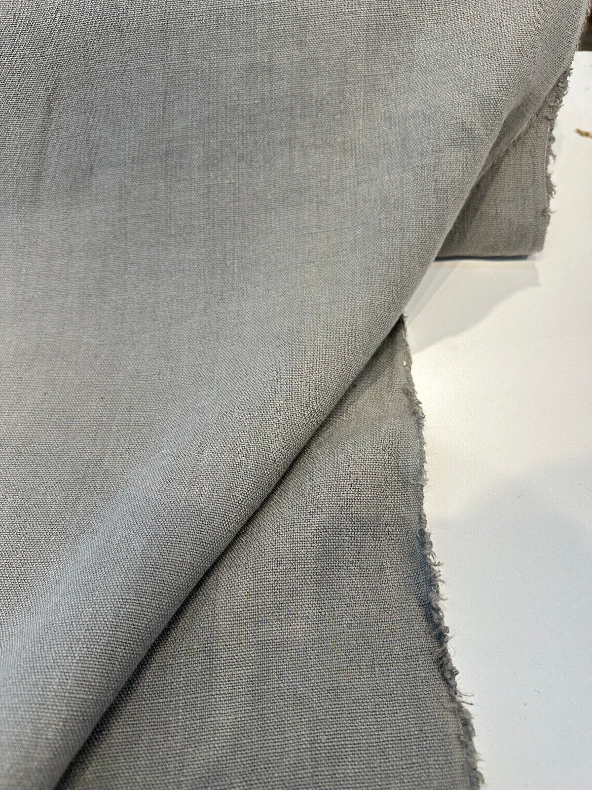 Don Giovanni Linen Fabric - Gray Gunmetal, 54" Width (1 Yard)
