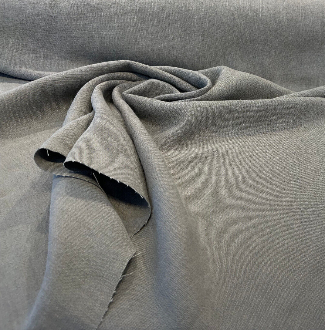 Don Giovanni Linen Fabric - Gray Gunmetal, 54" Width (1 Yard)