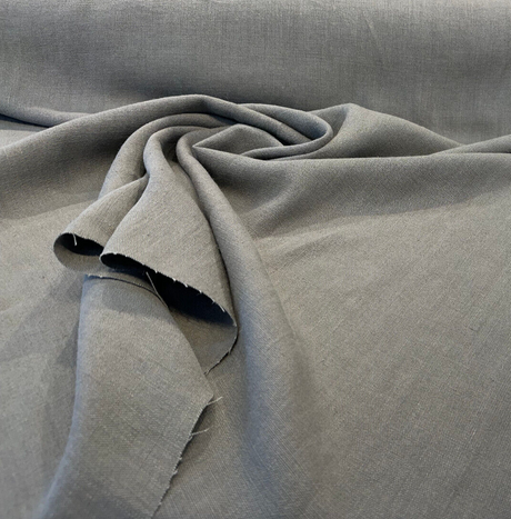 Don Giovanni Linen Fabric - Gray Gunmetal, 54" Width (1 Yard)